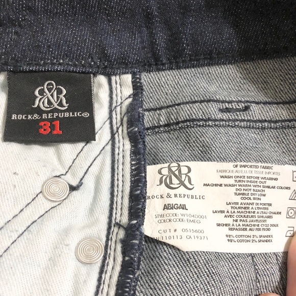 Rock & Republic Abigail Fit Dark Denim Low Rise Bootcut Jeans - 31 - Picture 16 of 16